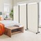Costway 3-Panel Folding Room Divider 6Ft Rolling Privacy Screen withLockable Wheels Black/Brown/Grey/White